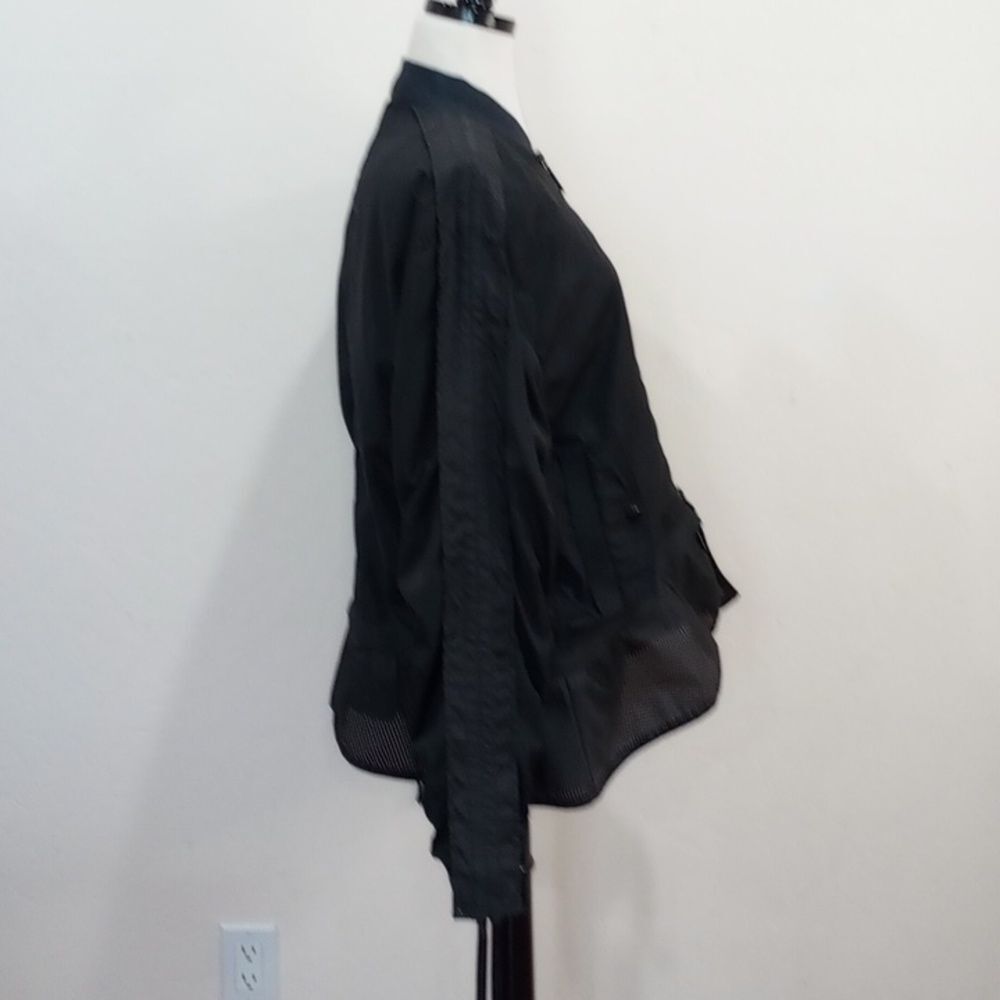 Puma Xtreme Frill Bomber Jacket Black Ruched Tie Sleeves Zip Off Frill Hem XL - Picture 11 of 15